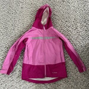 L.L. Bean Two-Tone Pink Hooded Rain Jacket